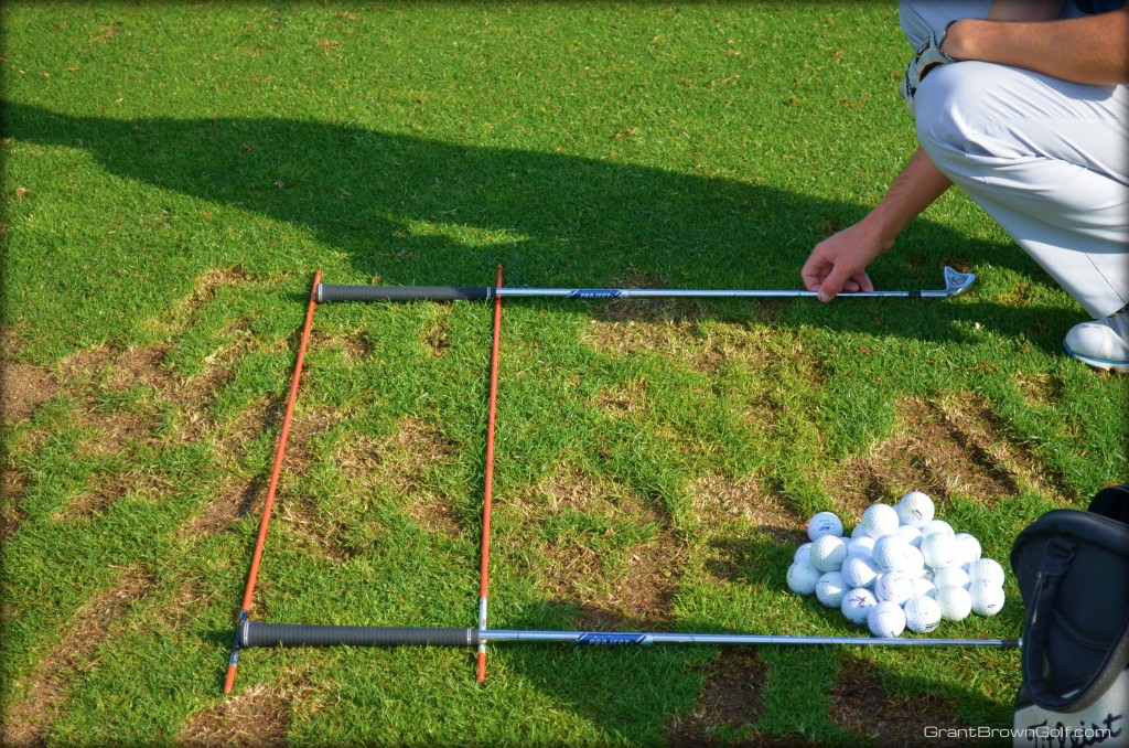 Lining up measuring alignment rods
