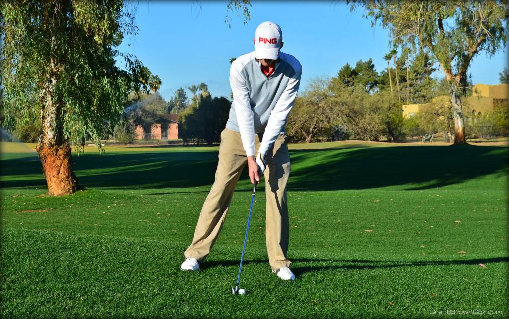 Hitting off of a downslope